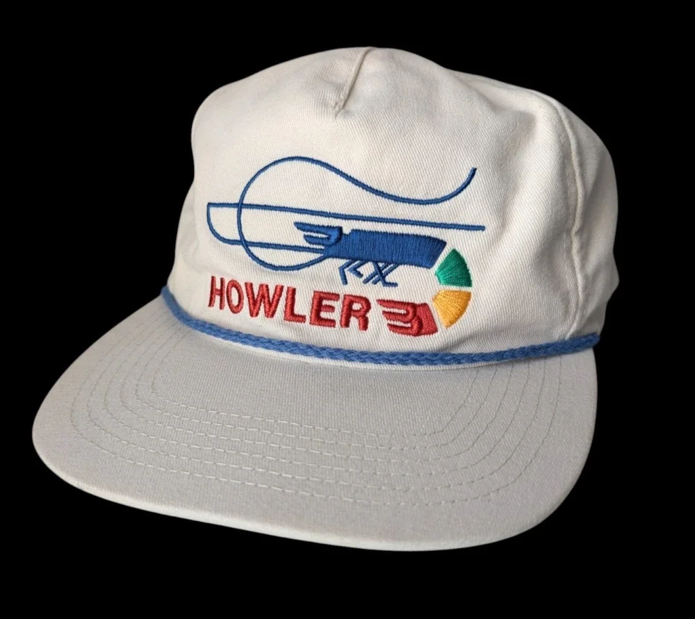 Howler Bros White Skrimp Snapback Hat Cap One Size Twill Shrimp Logo Fishing